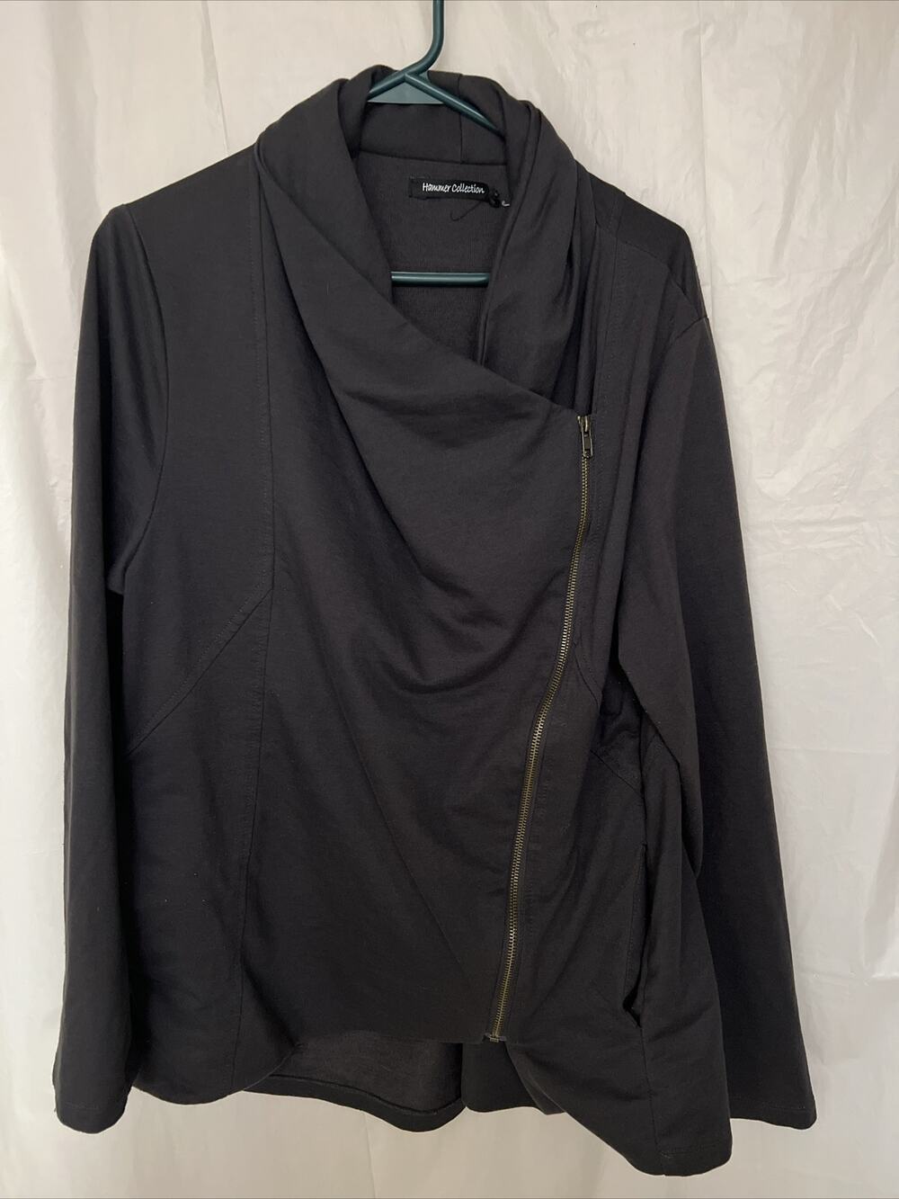 Women’s hammer collection 1XL Gray Side Asymmetrical Zip sweatshirt